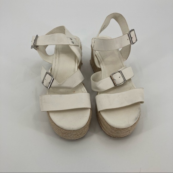 Urban Outfitters White Platform Espadrille Sandals - Size 8 - Picture 5 of 10